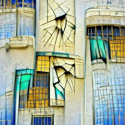 Abstract Broken Windows in Art Deco Style