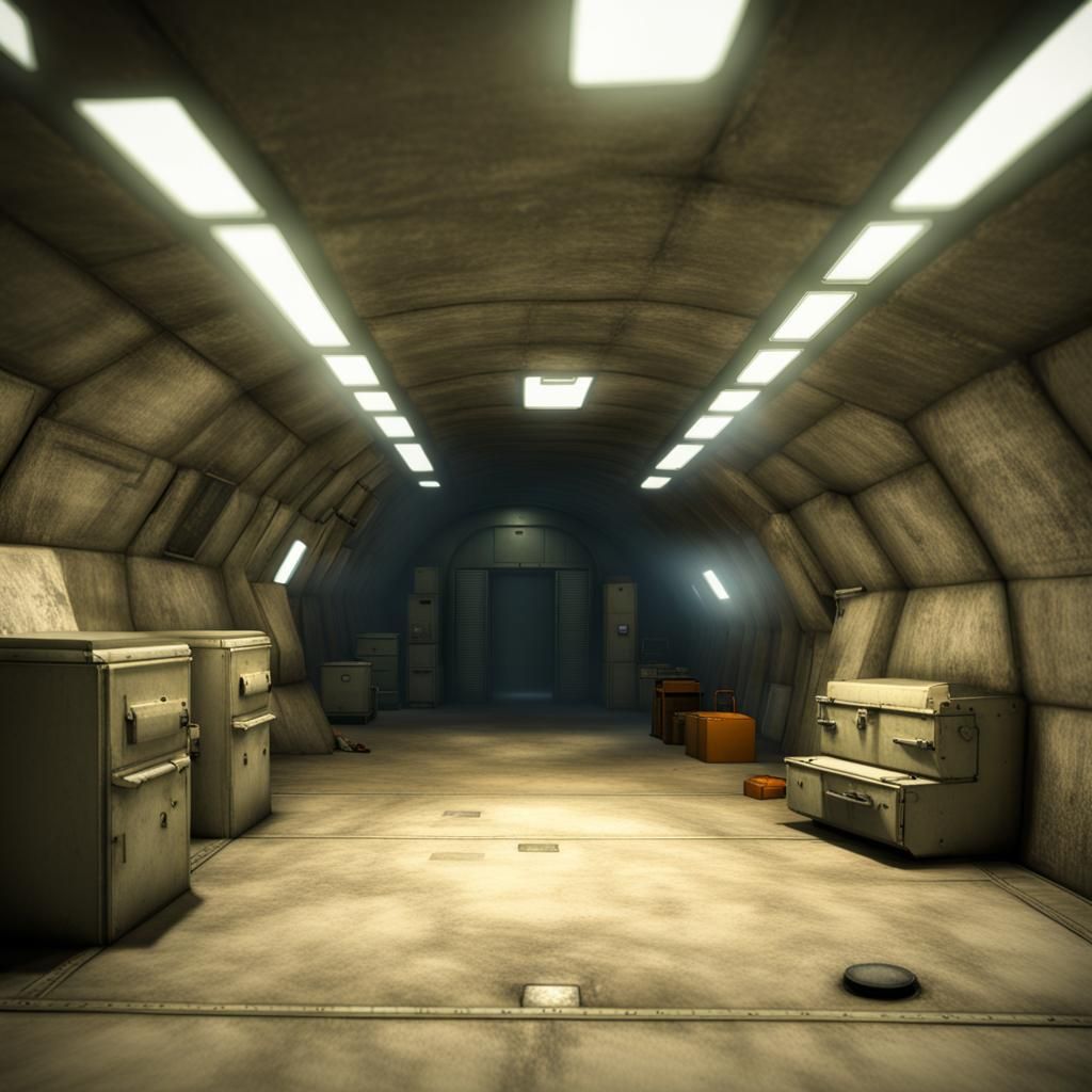 Arctic Bunker Interior with Natural Lighting