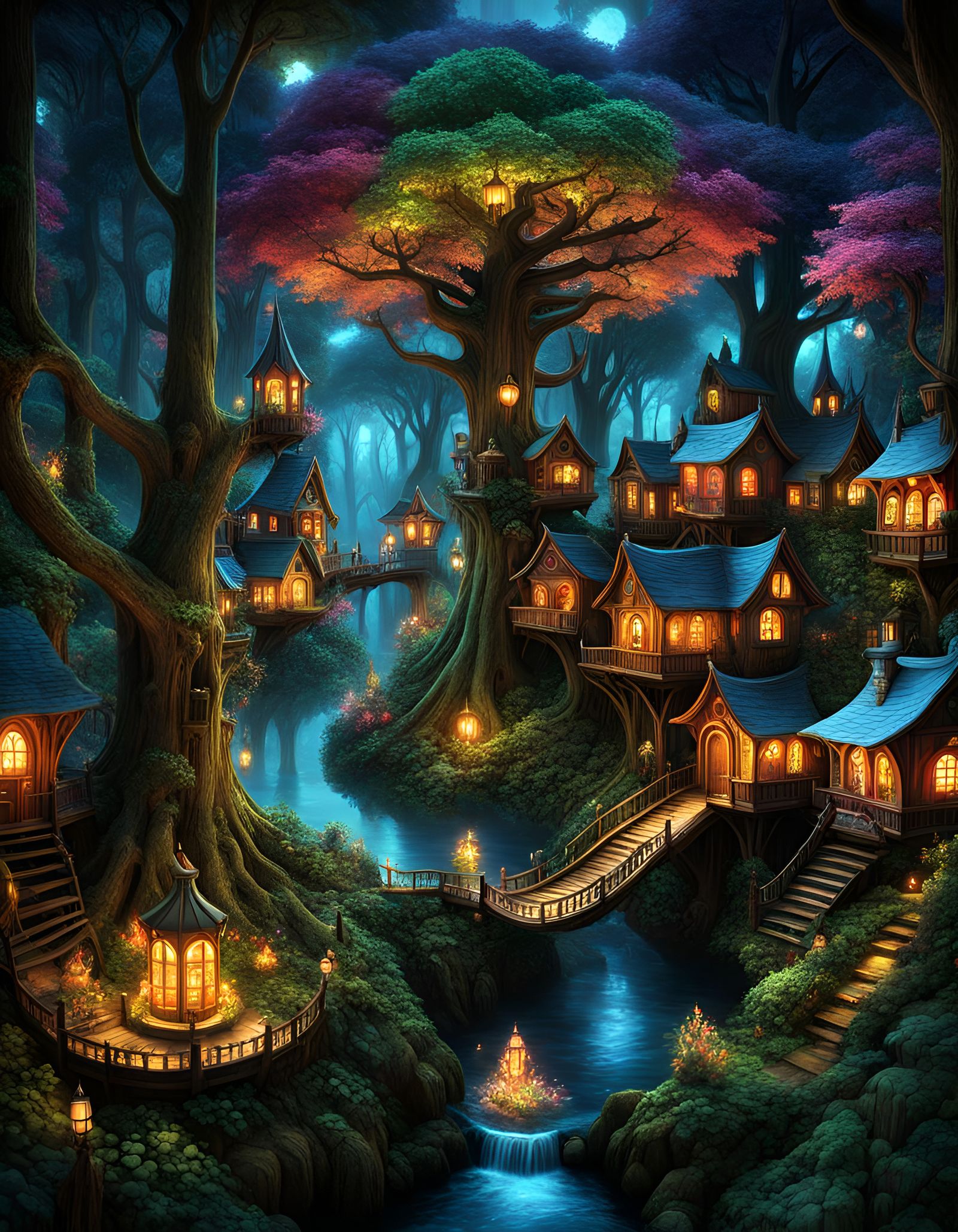 Magical Fairytale Village Optical Illusion