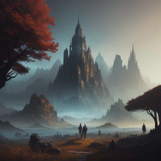 Epic Gathering of Dazzling Heroes in Vibrant Fantasy Realm