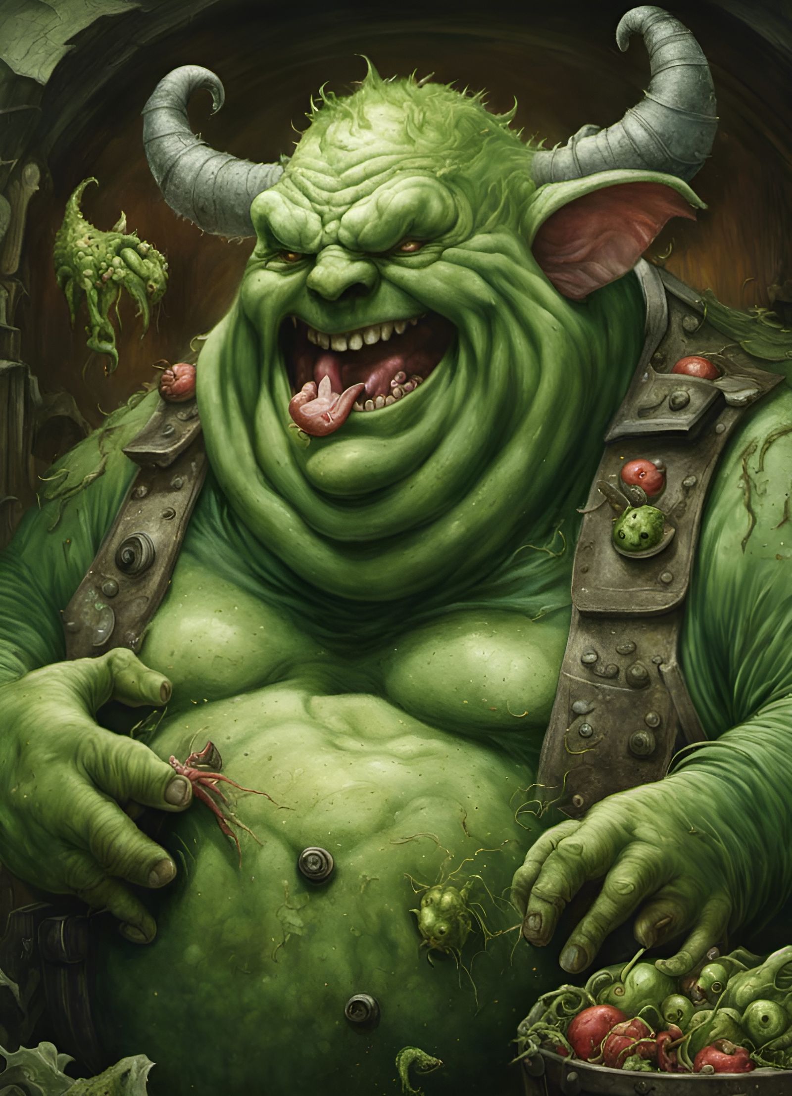 Papa Nurgle's Joyful Plague Garden: 40K Colored Pencil Art