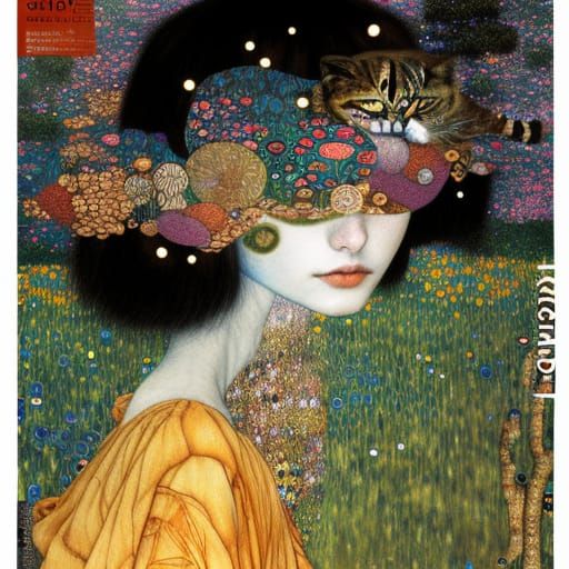 Cat-Woman Hybrid in Magical Forest, Richly Detailed Art