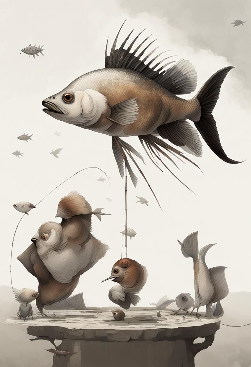 Detailed Maximalist Painting with Japanese Elements