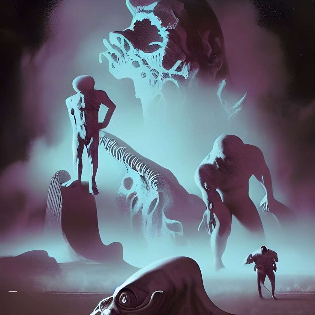 Eerie Sci-Fi Art: Goliath and the Barbarians