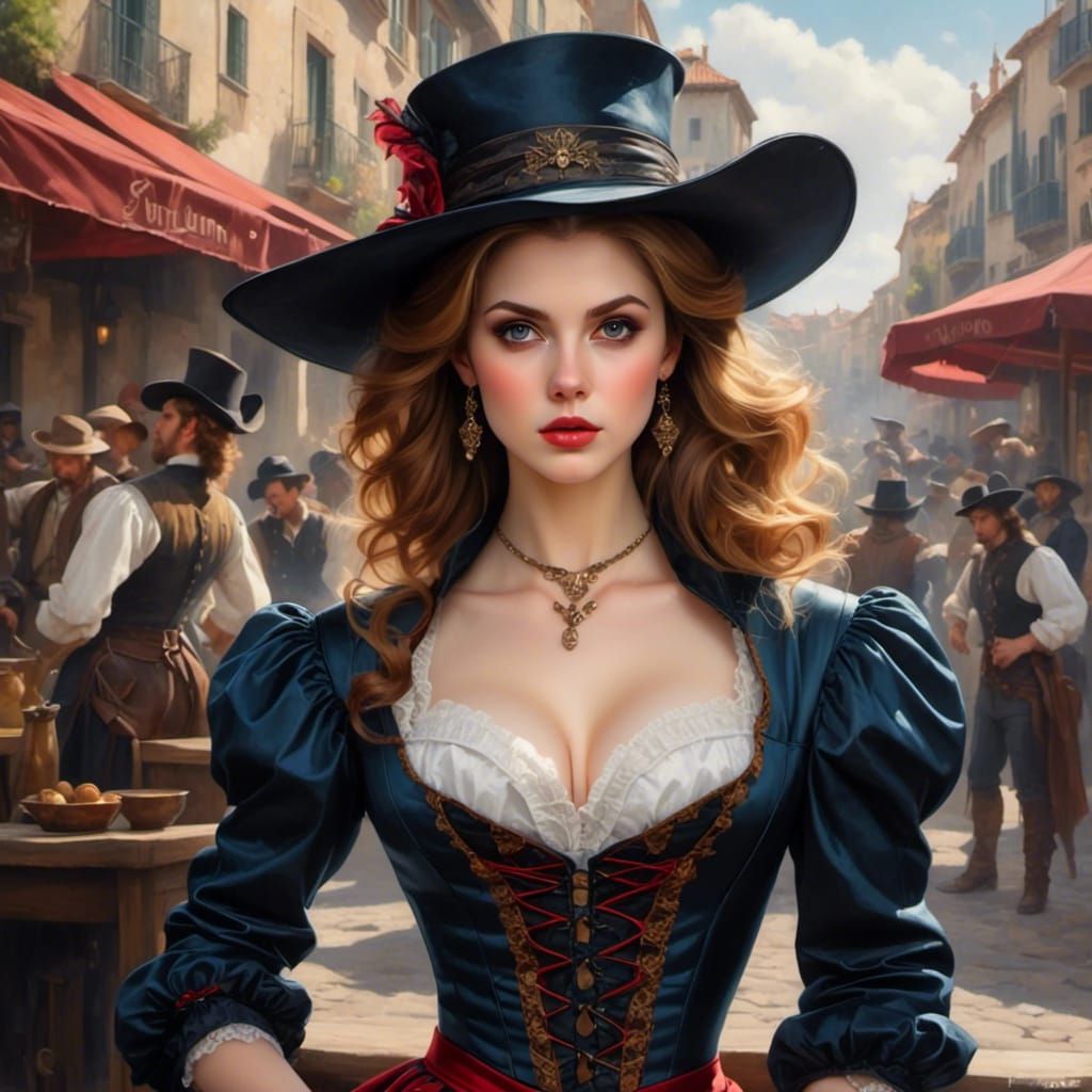 Anna Kendrick as a Busty Three Musketeer