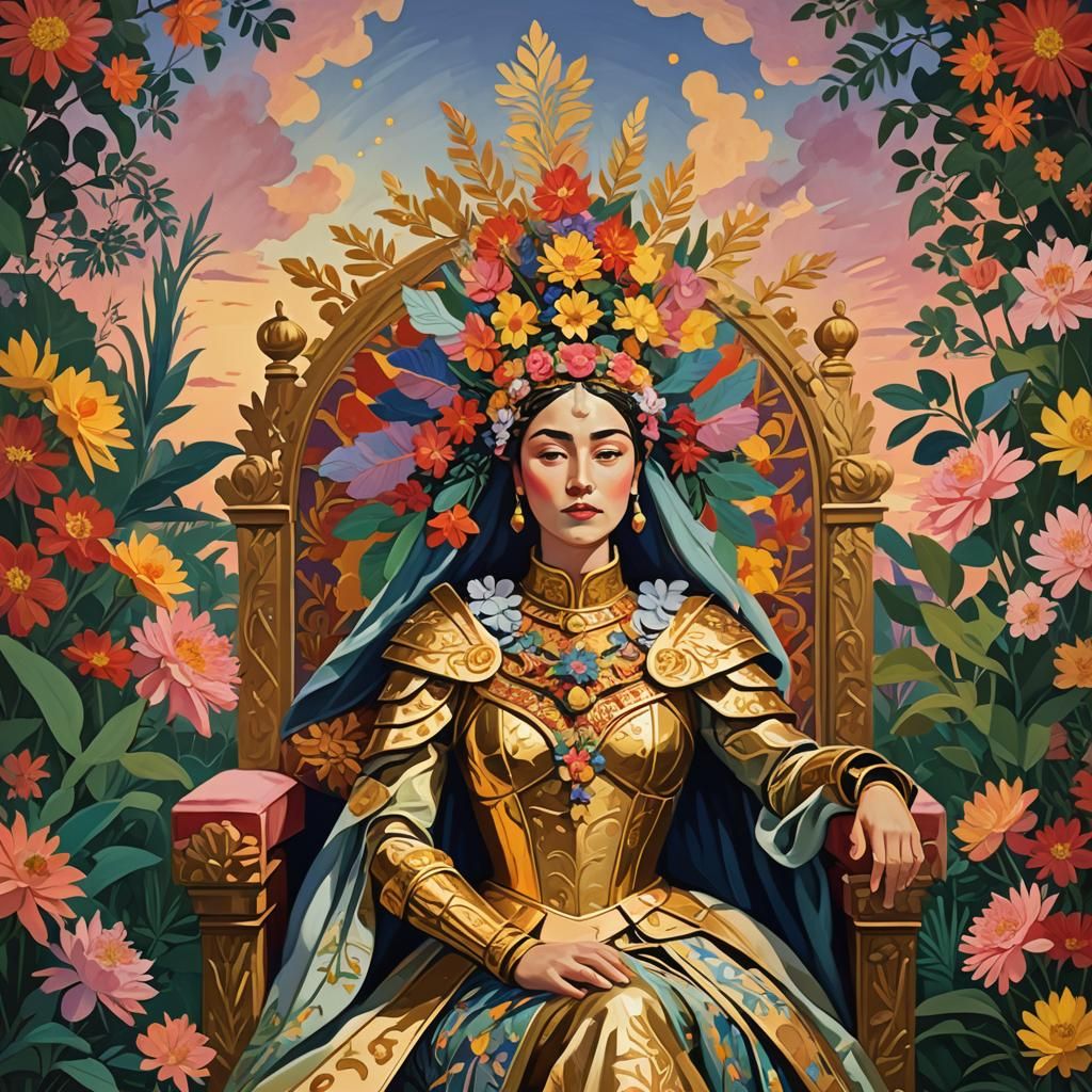 Regal Queen in Fauvist Digital Art Style