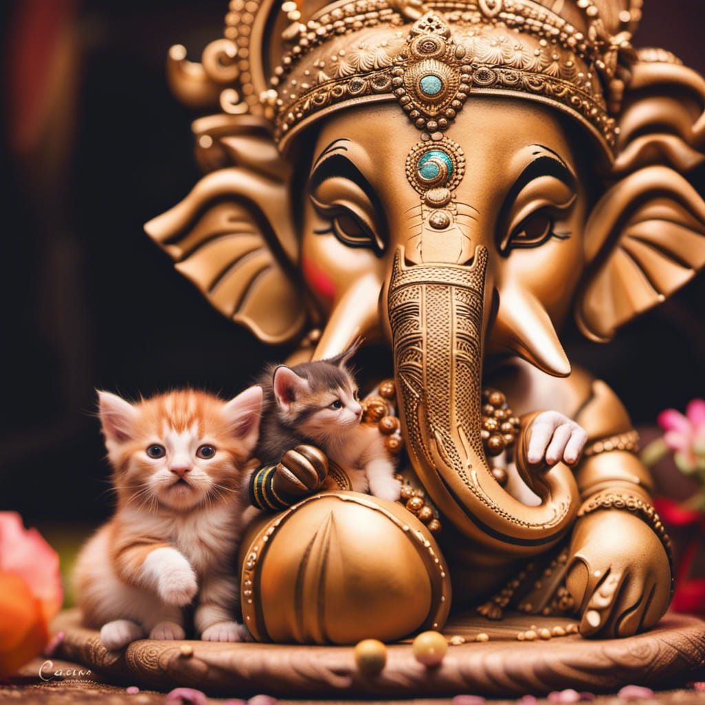 Ganesha Blesses the Kittens III