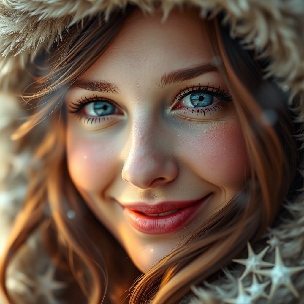 Gentle Winter Goddess in Soft Focus Portrait