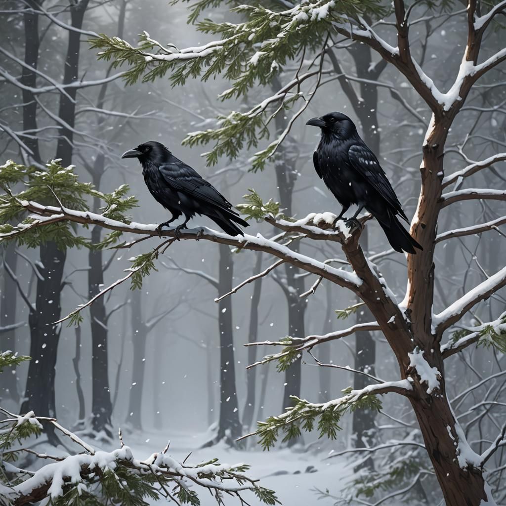 The way a crow
Shook down on me
The dust of snow
From a heml...