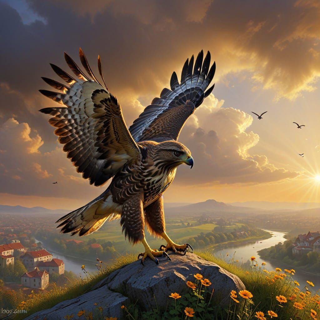 Majestic Hawk in Flight