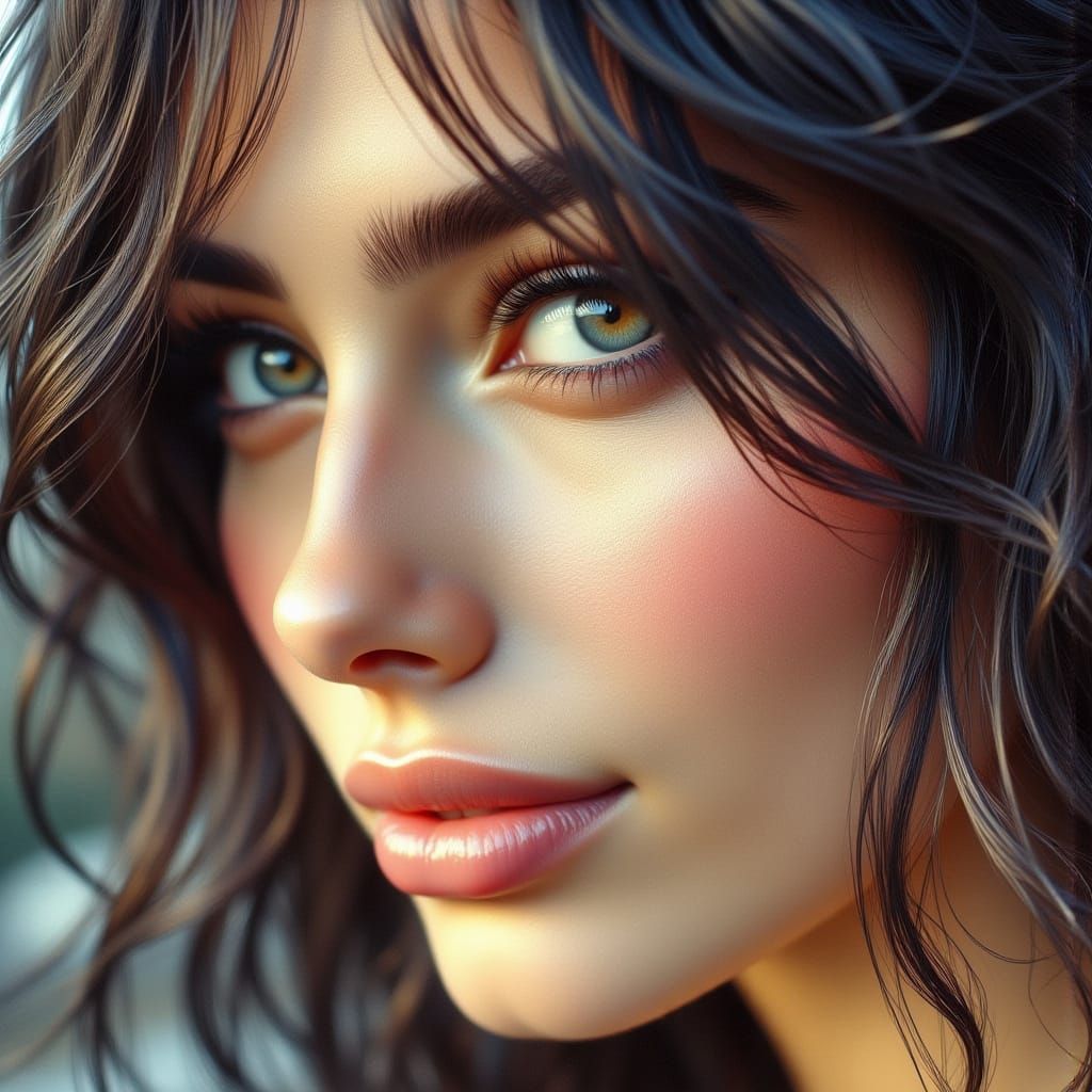 Ethereal Beauty in Oil Painting Style