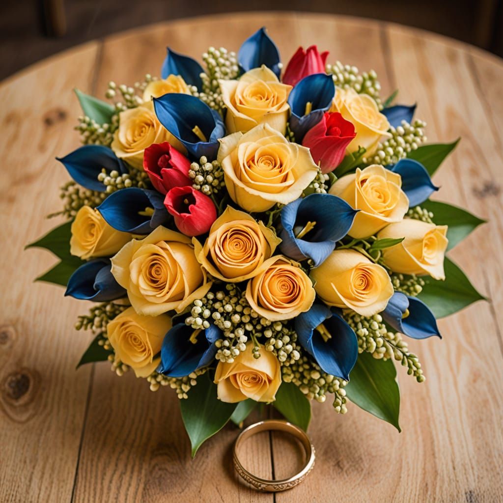 Golden Wedding Bouquet in Dutch Masters Style
