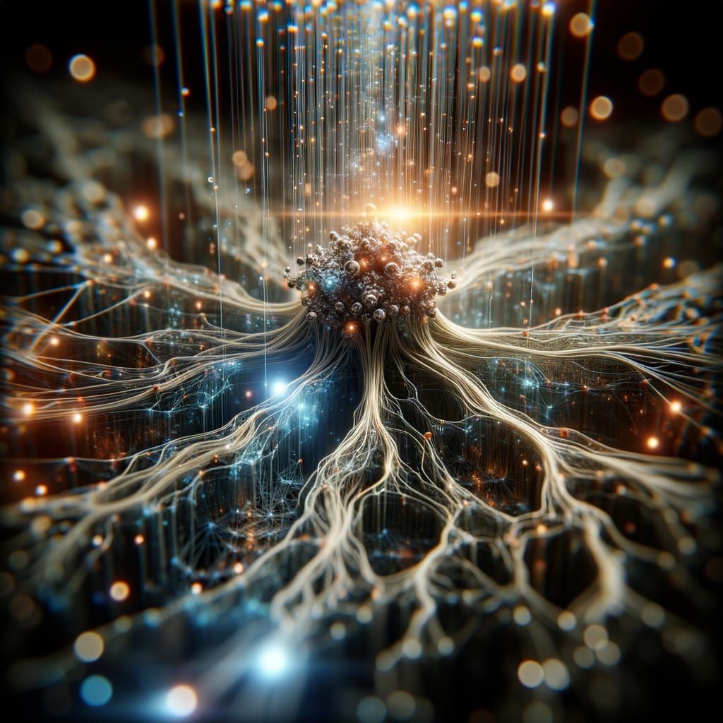 Hyperrealistic Neural Network Data Flow in HDR