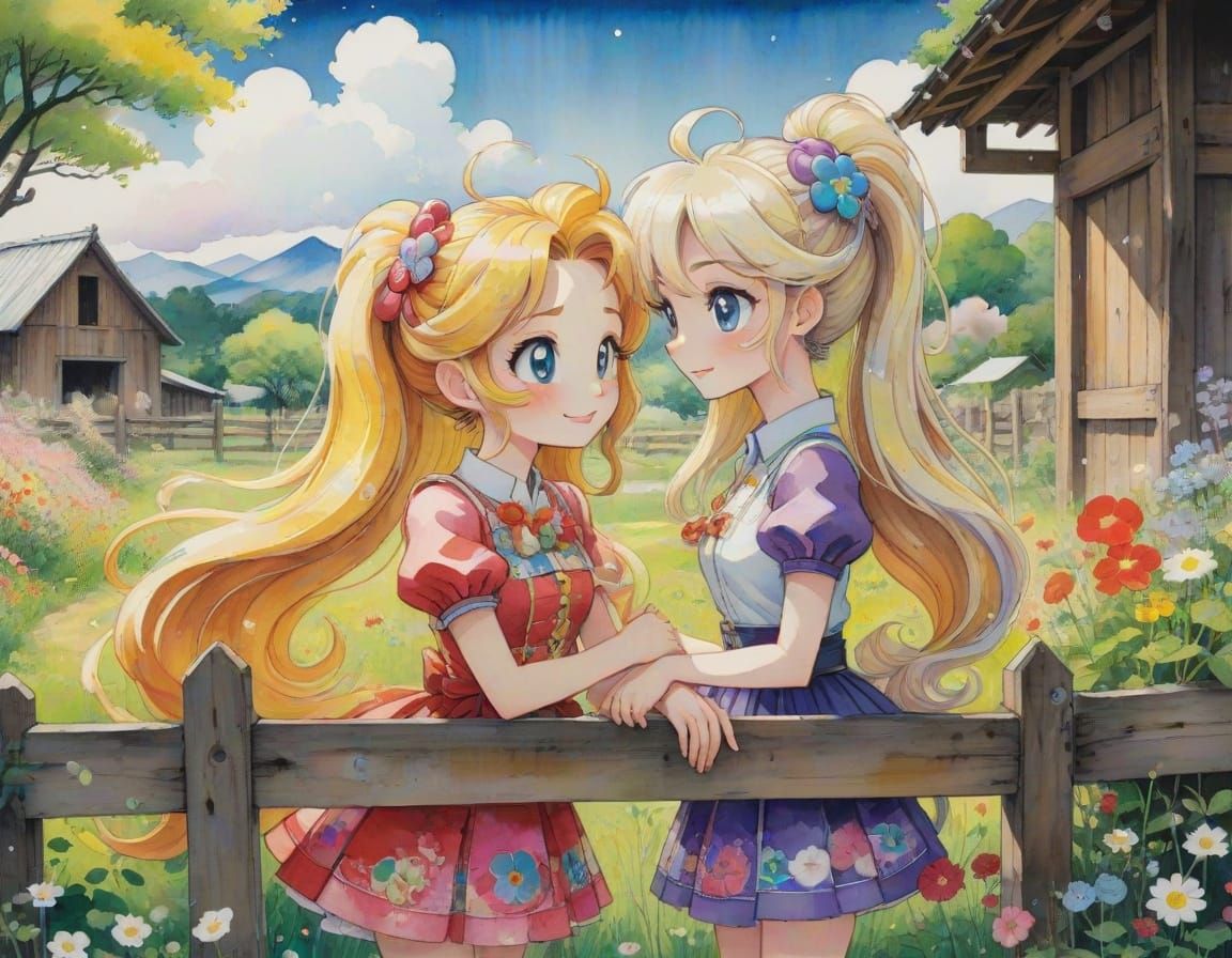 Human female applejack and female rarity kissing on the farm equestria girls