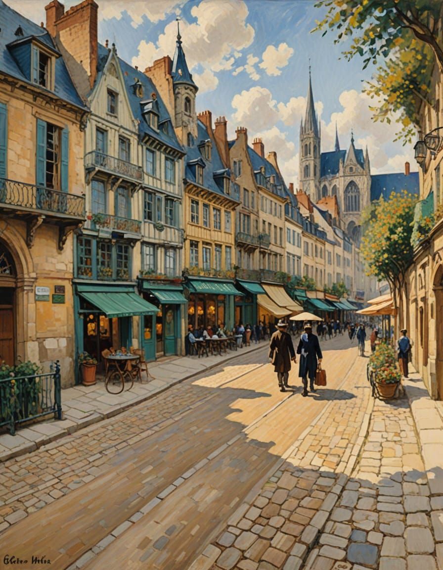 St Augustine Historic Street in Impressionist Style