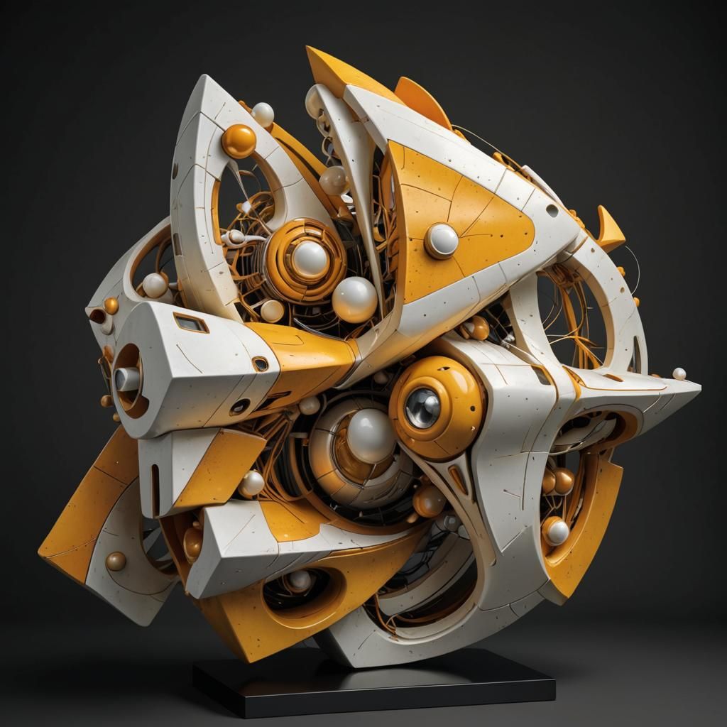 Elegant Sci-Fi Sculpture in Art Deco Style