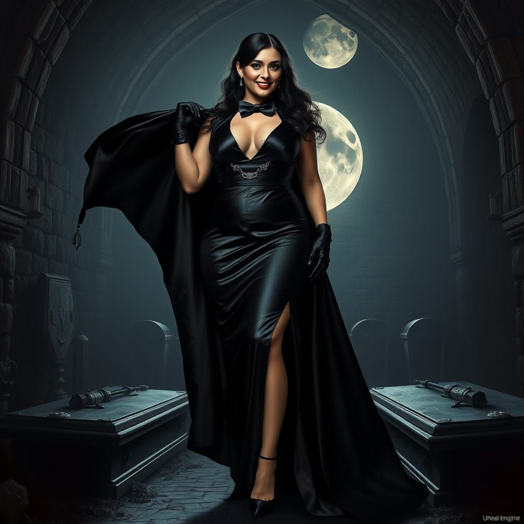 Elegant Vampire Condessa in Black Tie Affair
