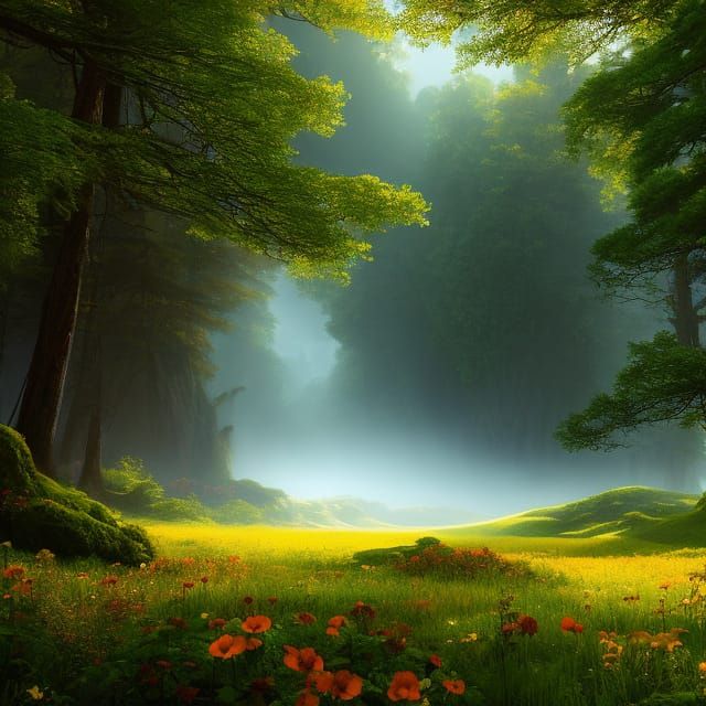 Dreamy Pansies Bloom in Enchanted Forest: Hyper-Realism