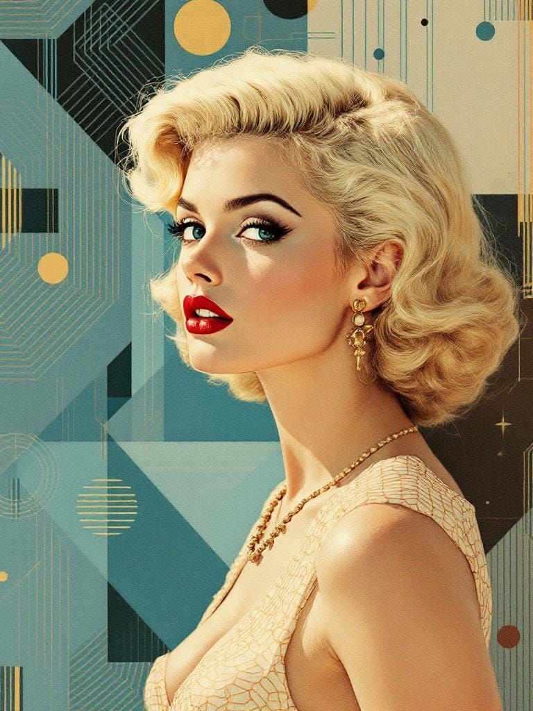 Geometric Pin-Up with Atmospheric Perspective