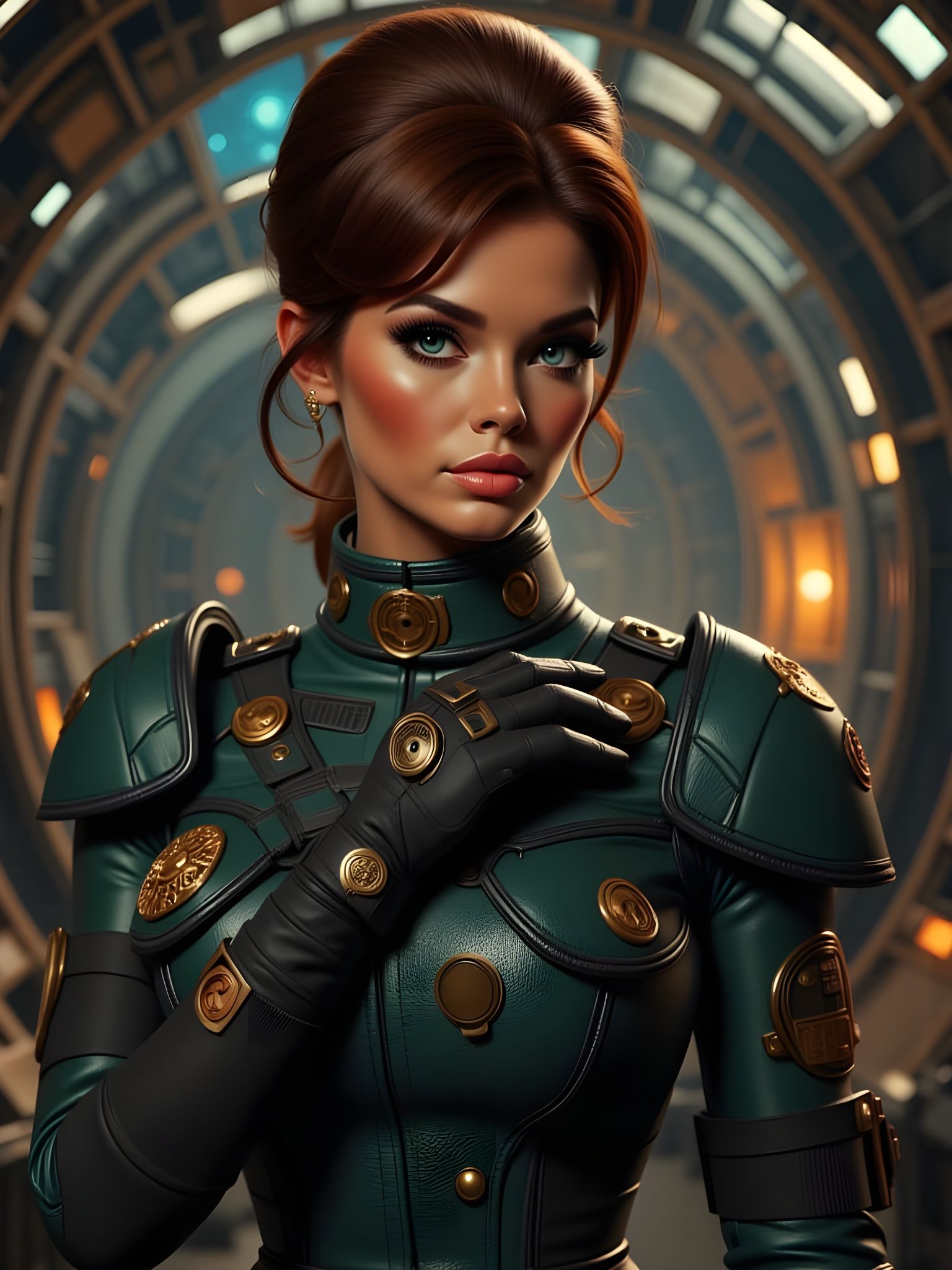 Retrofuturistic Squadron Leader Portrait
