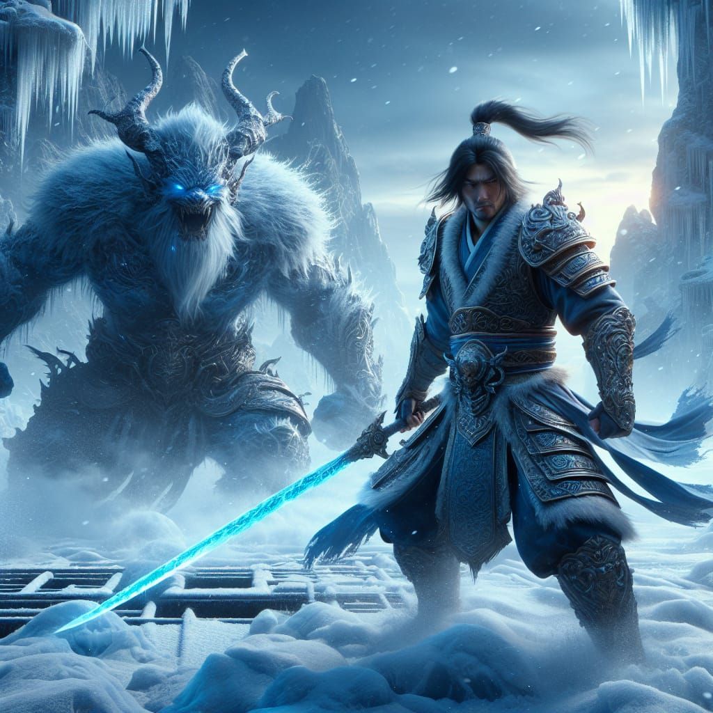 Chinese Warrior Stands Tall Against Frosty Nian in Epic Wint...