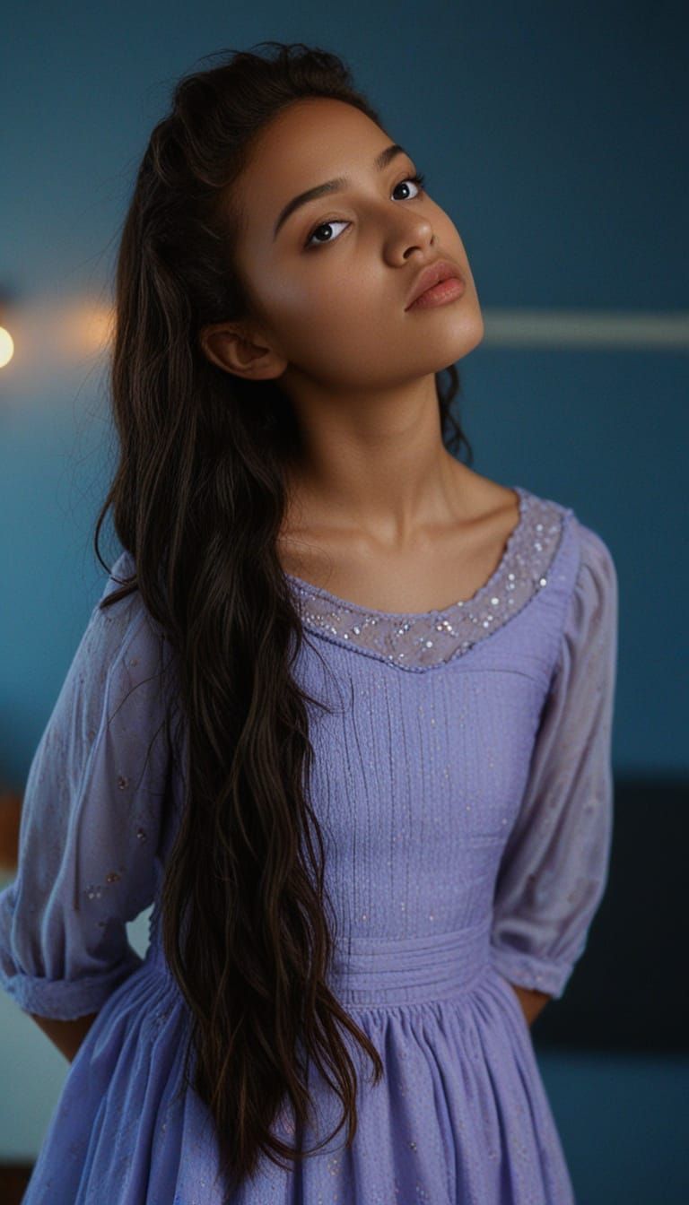 Cinematic Portrait of a Girl in Film Noir Style