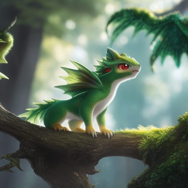 Adorable Anime Dragon in Studio Ghibli Style