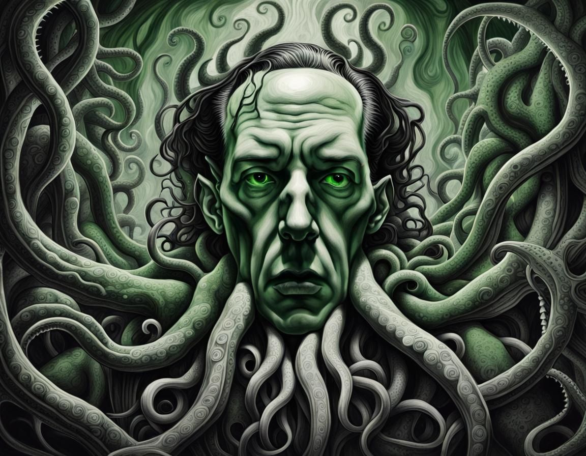 Lovecraftian Nightmare: German Expressionist Charcoal Drawin...