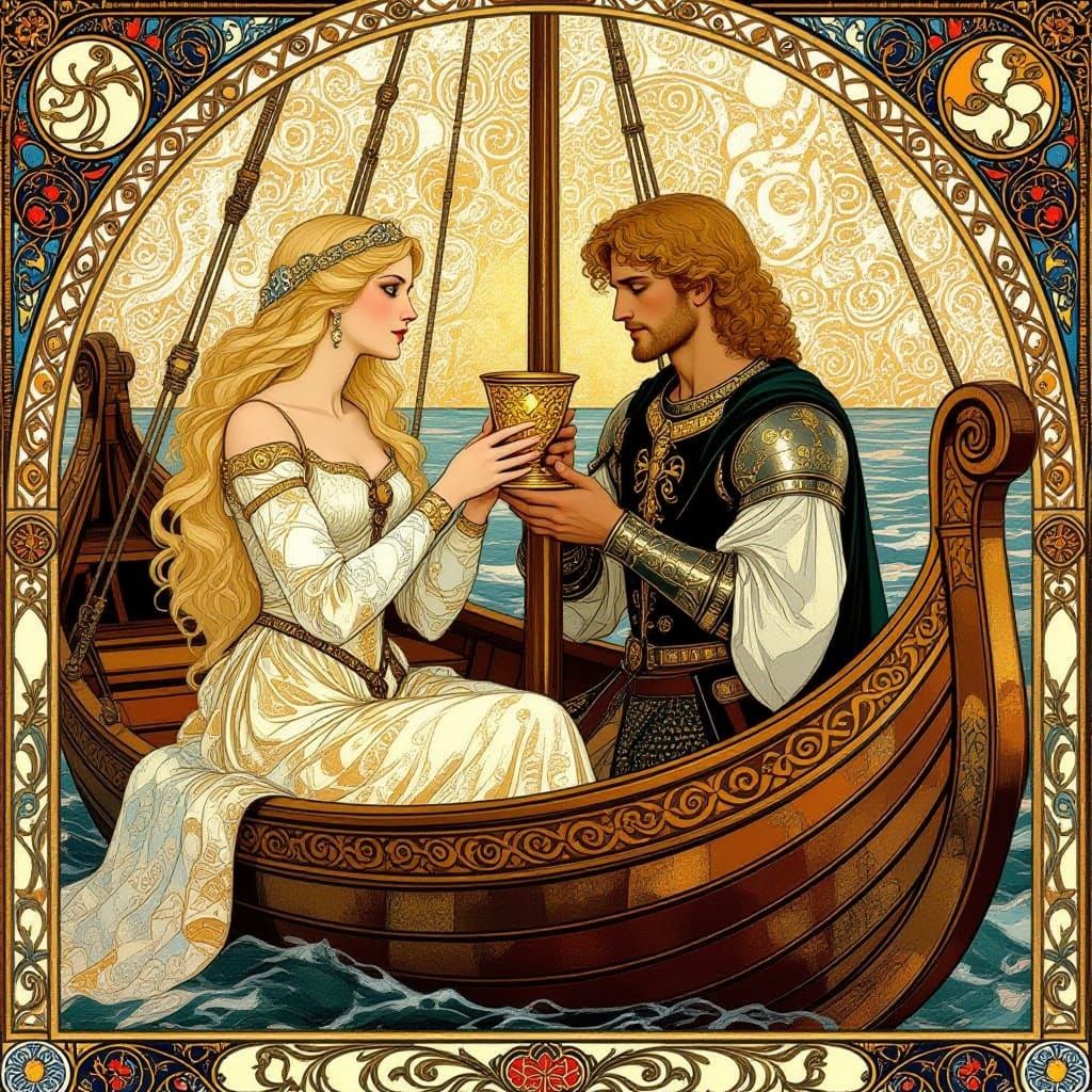 Medieval Romance in Art Nouveau Style: Blonde Isolde Offers ...