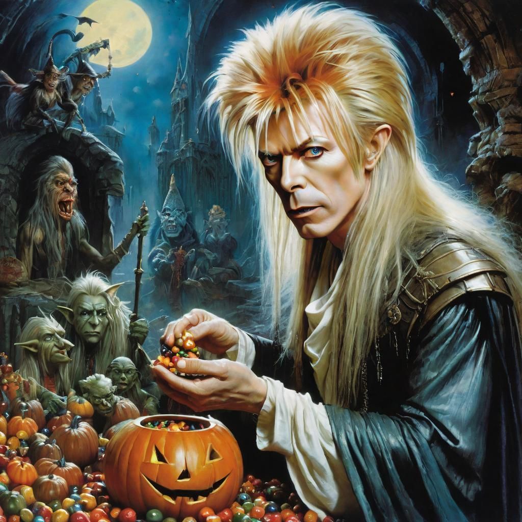 Goblin King's Halloween Candy: A Hyperrealistic Art Piece