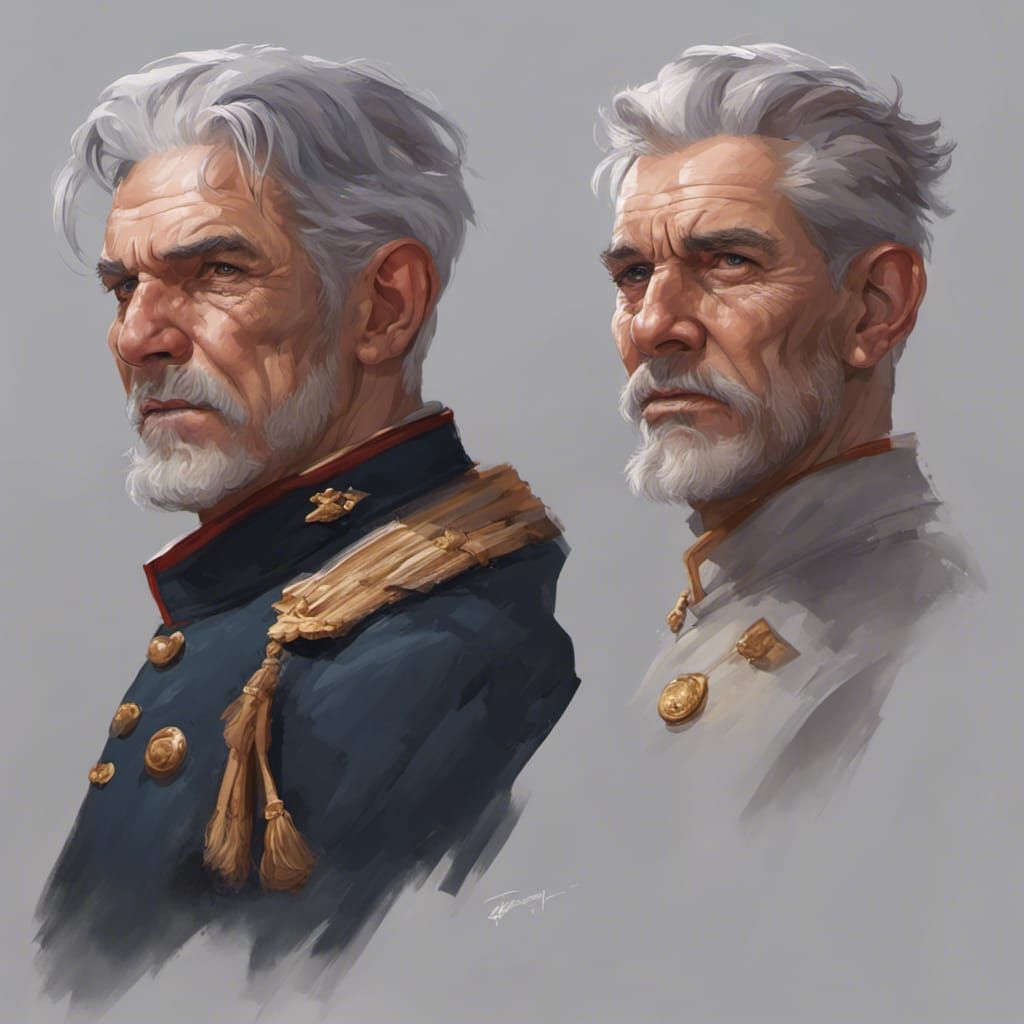 Aging Marine Portrait in Hyperdetailed Concept Art