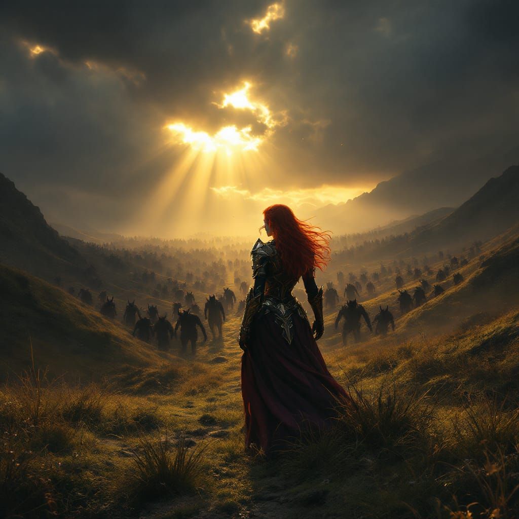 Red-Haired Warrior Triumphs on Battlefield