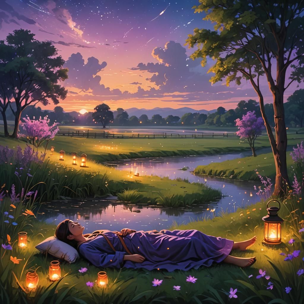 Tranquil Twilight River Scene in Fantasy Concept Art