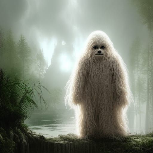 Epic White Wookiee in Digital Matte Painting