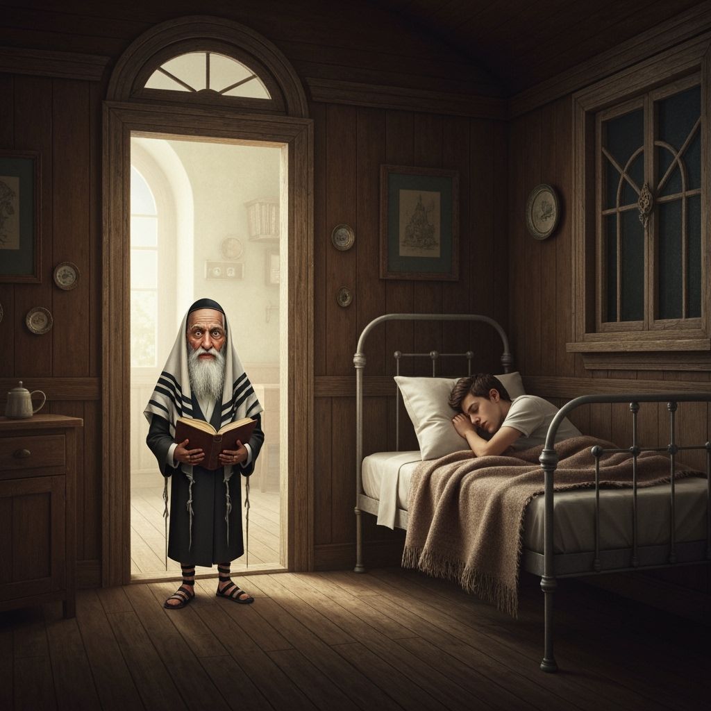 Rabbi in Vintage Room: Matte Painting in Detailed Style