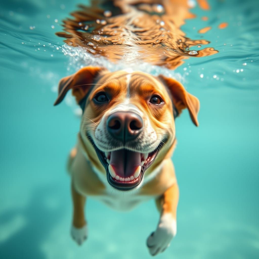 Canine Splash in Shallow Water