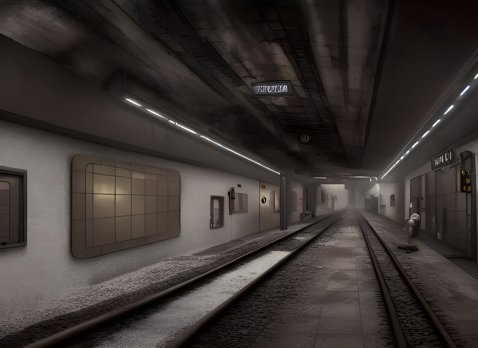Dark Post-Apocalyptic Subway Station in Unreal Engine 5