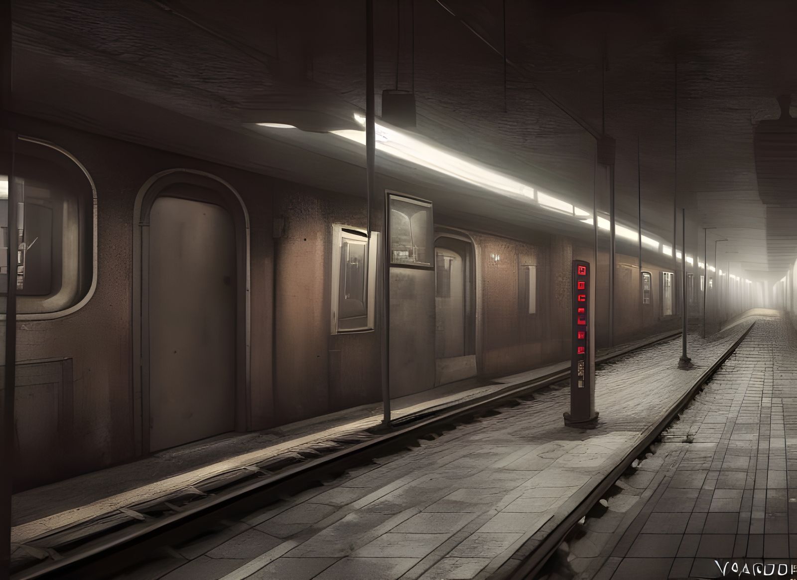 Dark Post-Apocalyptic Subway Station in Unreal Engine 5
