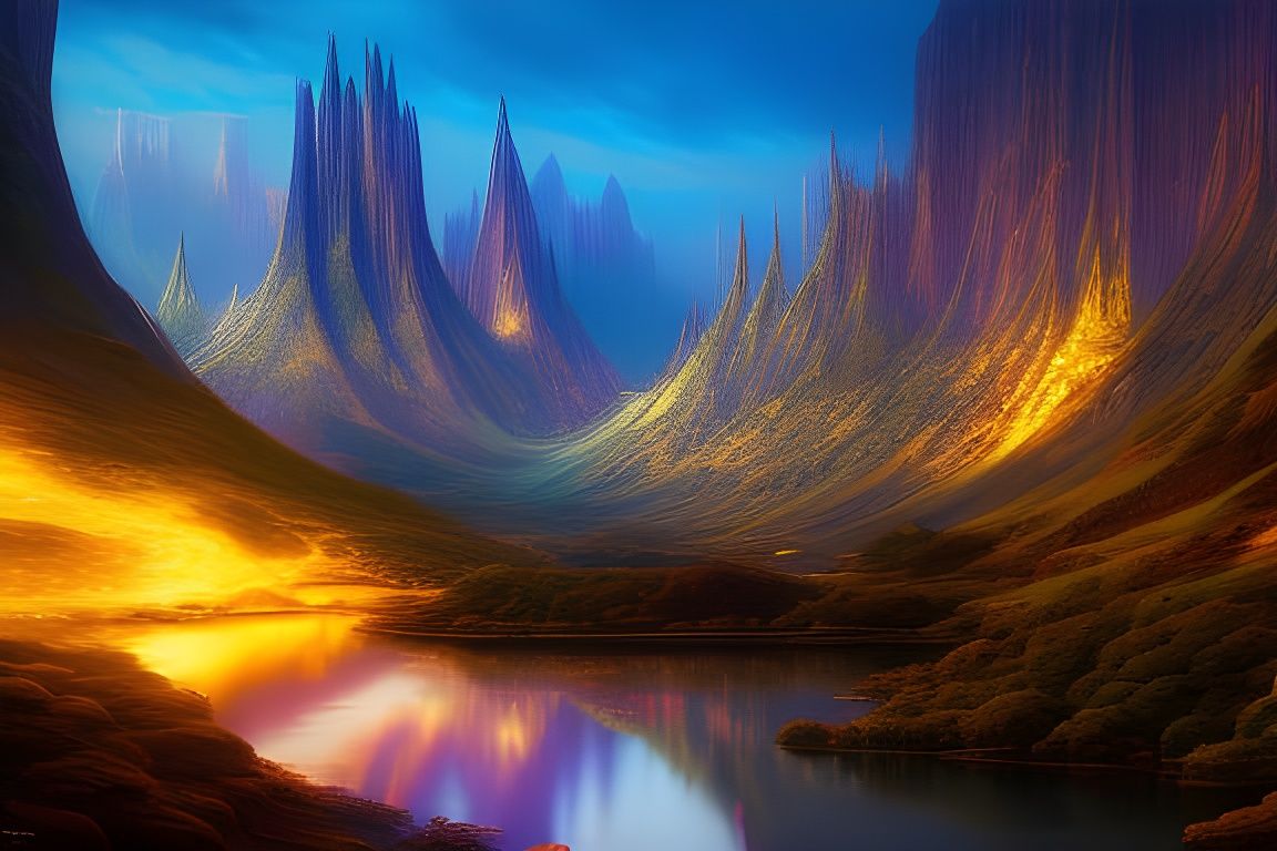 Thriving Submarine Elvish City in Ethereal Style