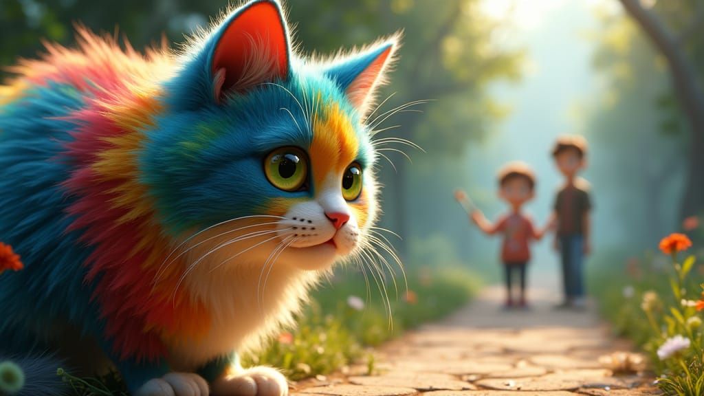 Disney Pixar-Inspired Feline Portrait in Whimsical 3D