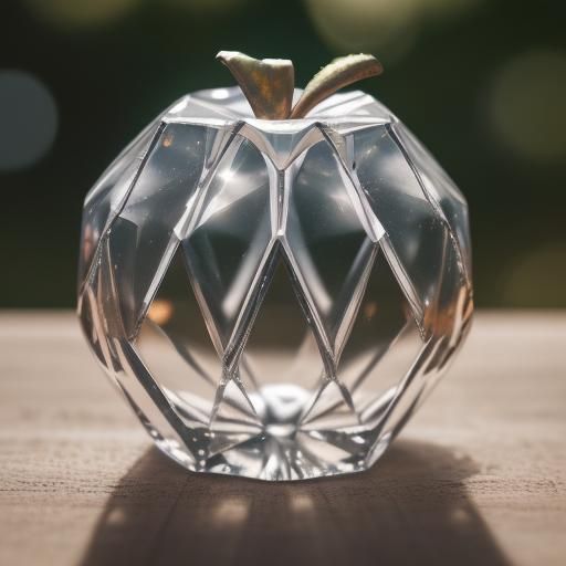 Elegant Crystal Apple in Natural Light