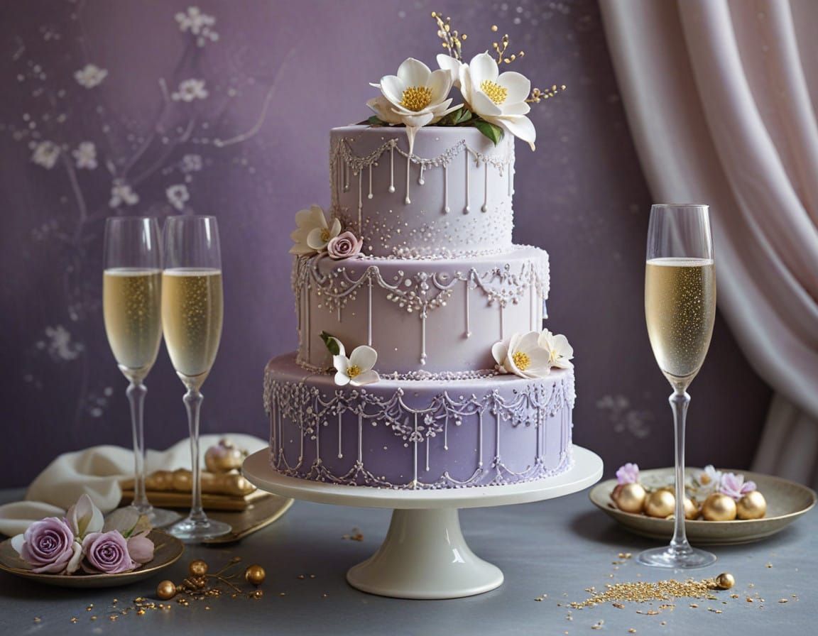 Whimsical Birthday Celebration Cake in Ombre Hues