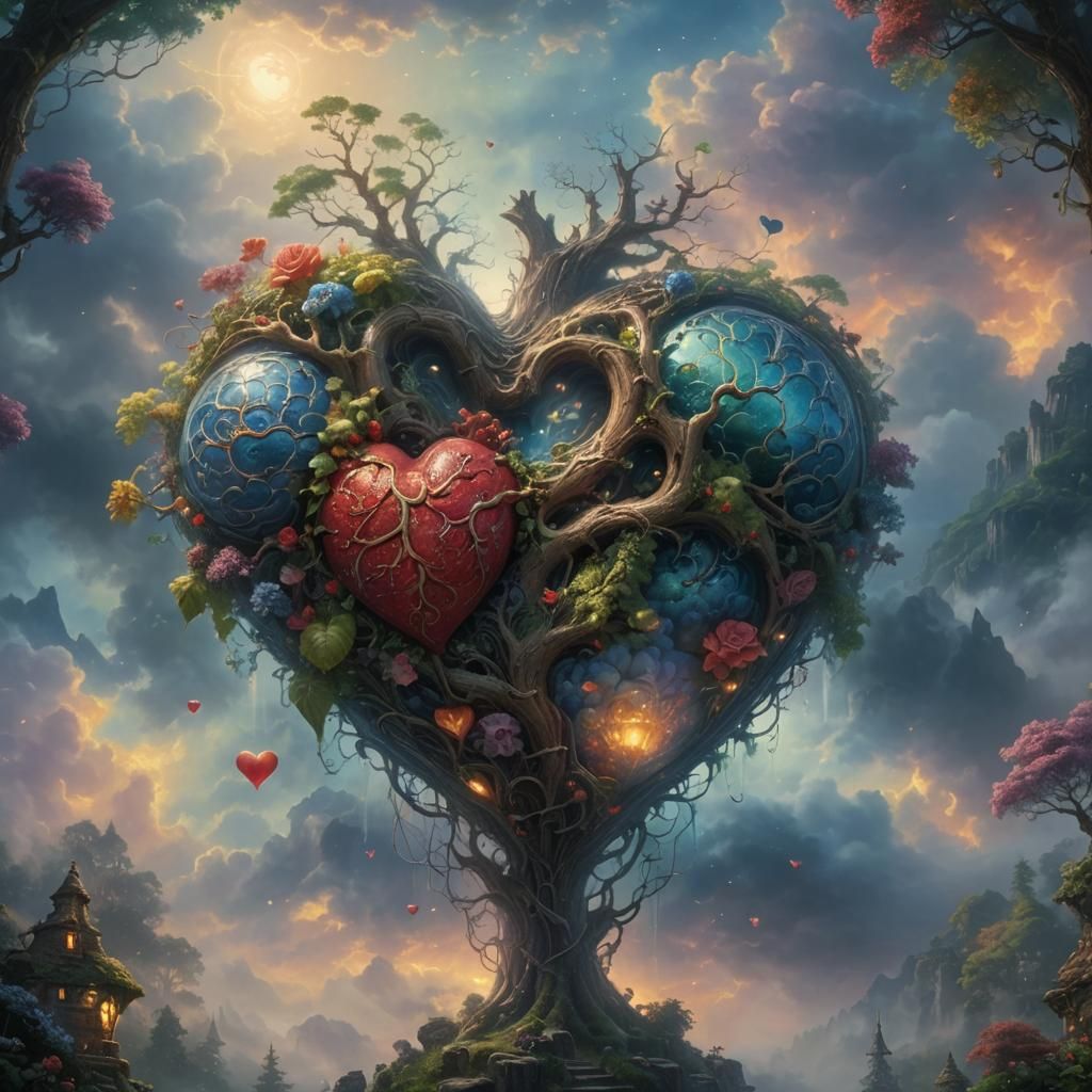 Heart and Brain Macro Lens Fantasy Artwork