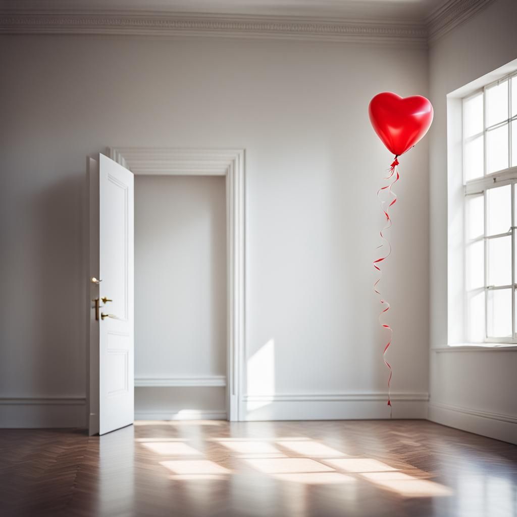 Heart Balloon in White Room: Professional Photography