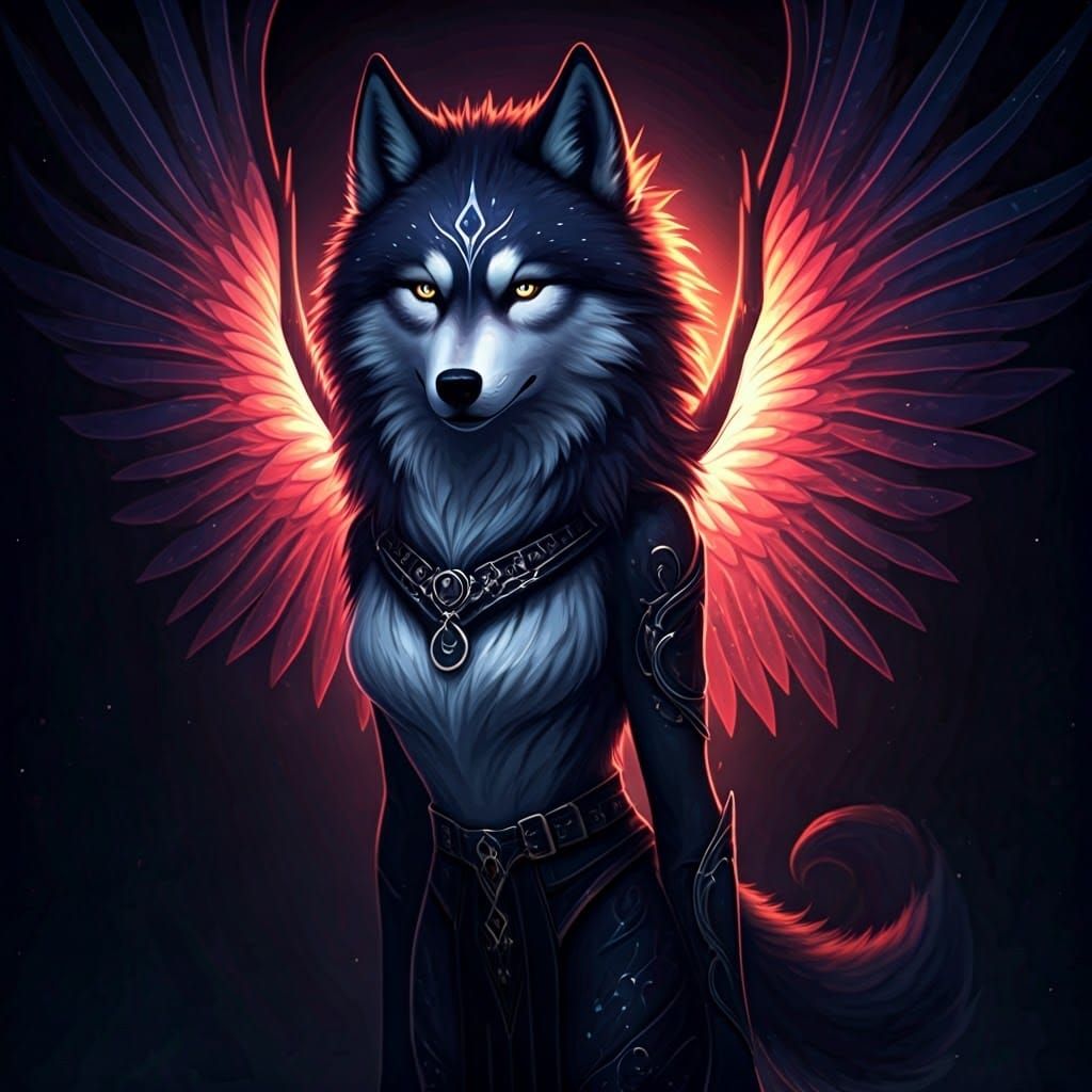 Ethereal Goddess Husky Wolf Unveils Dark Mystical Realm
