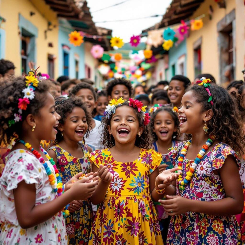 Children Celebrating Cosme e Damião in Bahia