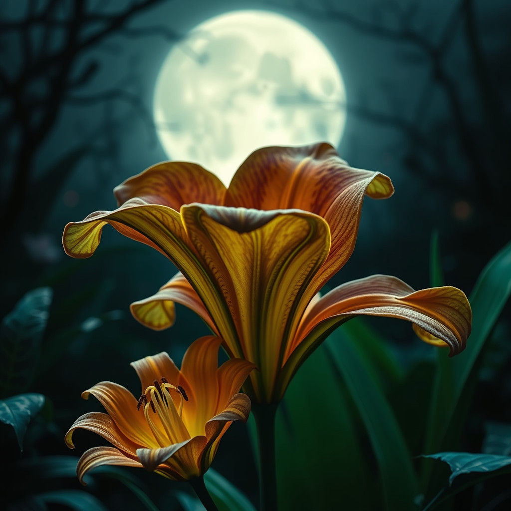Tiger Lily in Mystical Moonlit Garden