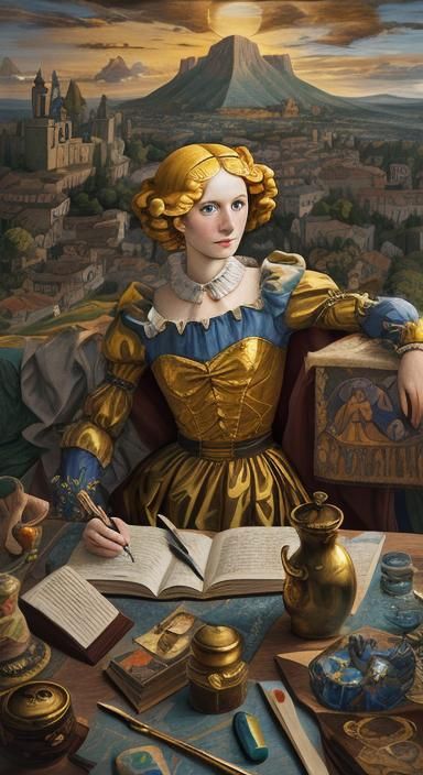 Renaissance Vorticism Painting in Digital Art Style