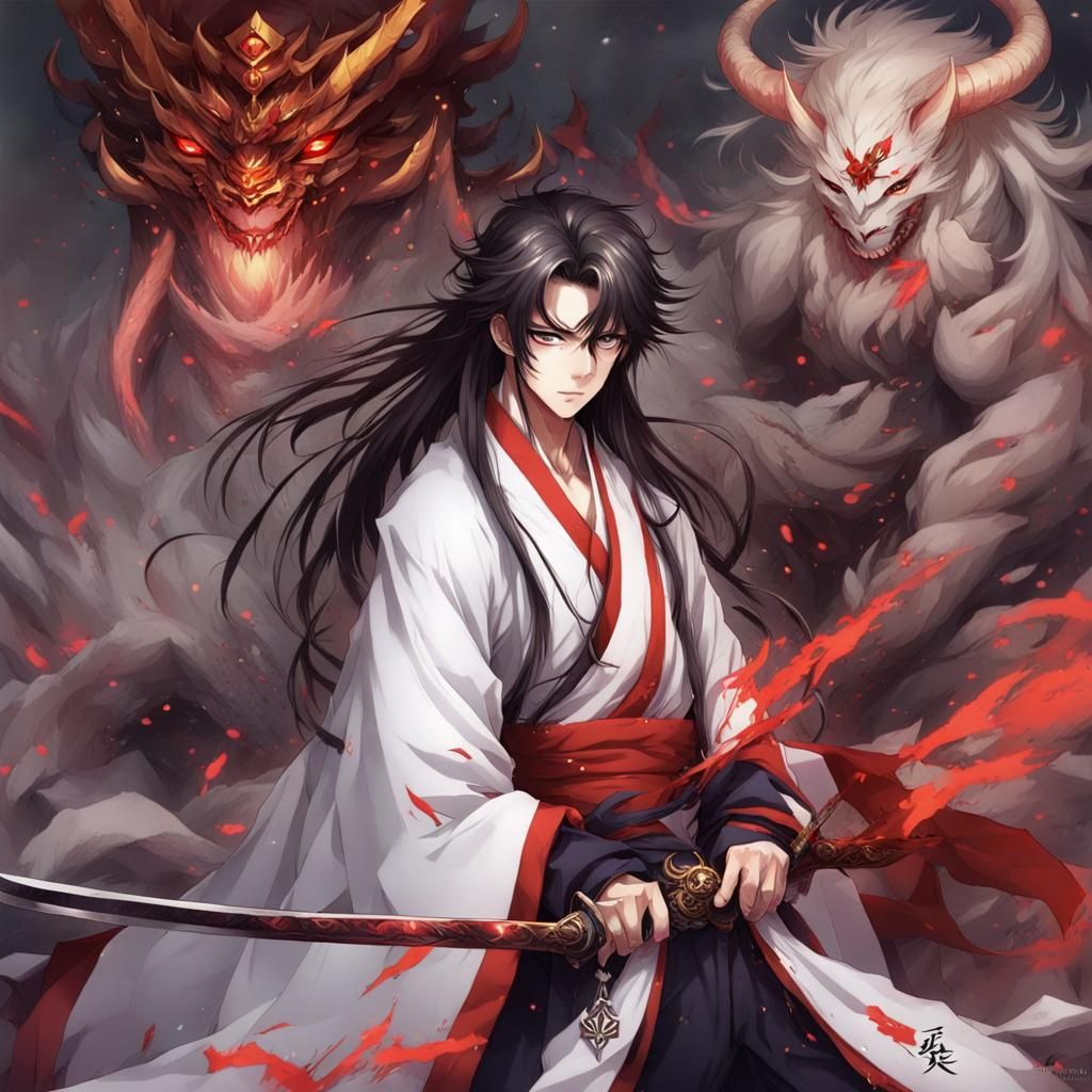 Cool Demon King in Anime Style