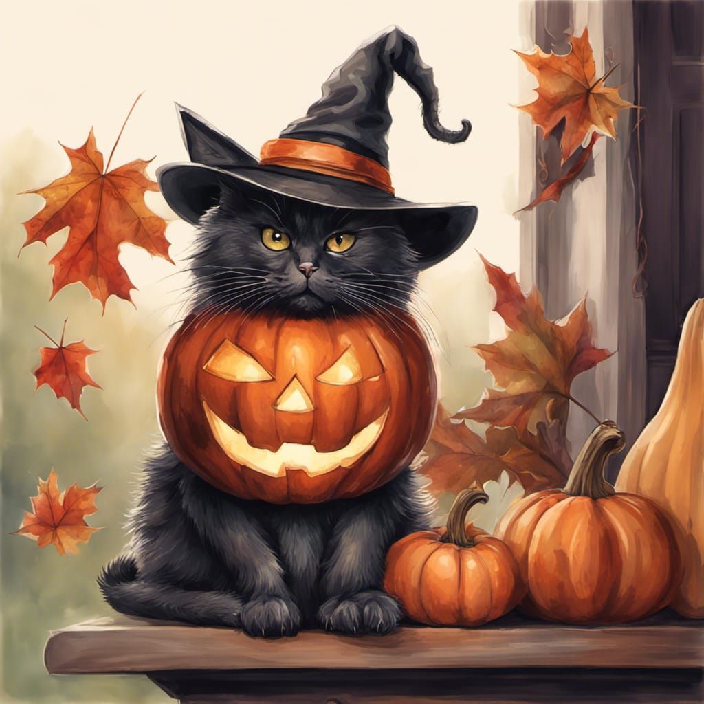 Funny Halloween Kitty
